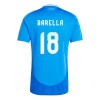 Camisola Itália Nicolo Barella 18 Homen Equipamento 1ª Euro 2024